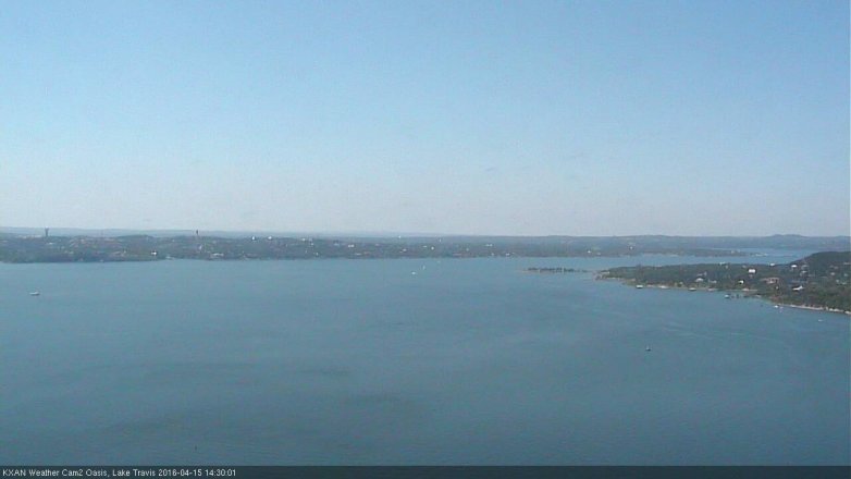 Lake Travis webcam, April 15, 2016 1:55 PM CT