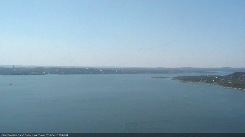 Lake Travis webcam, April 15, 2016 2:35 PM CT