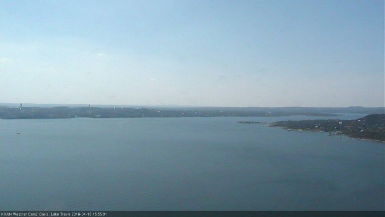 Lake Travis webcam, April 15, 2016 3:25 PM CT