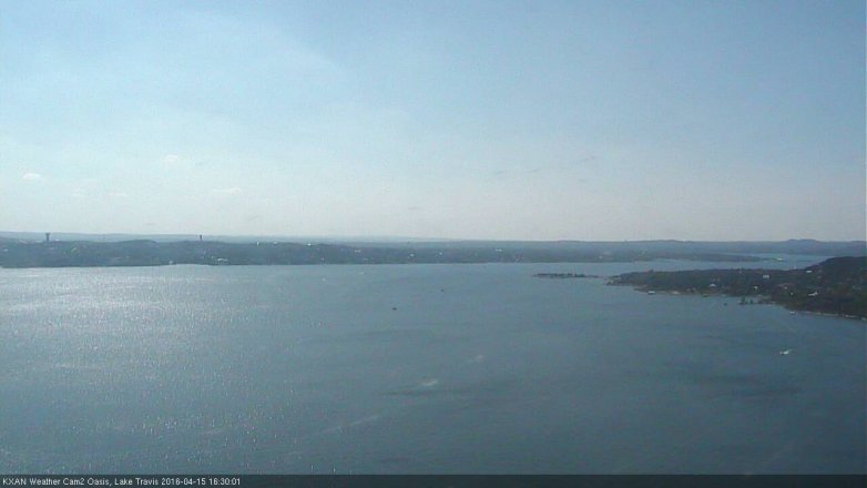 Lake Travis webcam, April 15, 2016 3:50 PM CT