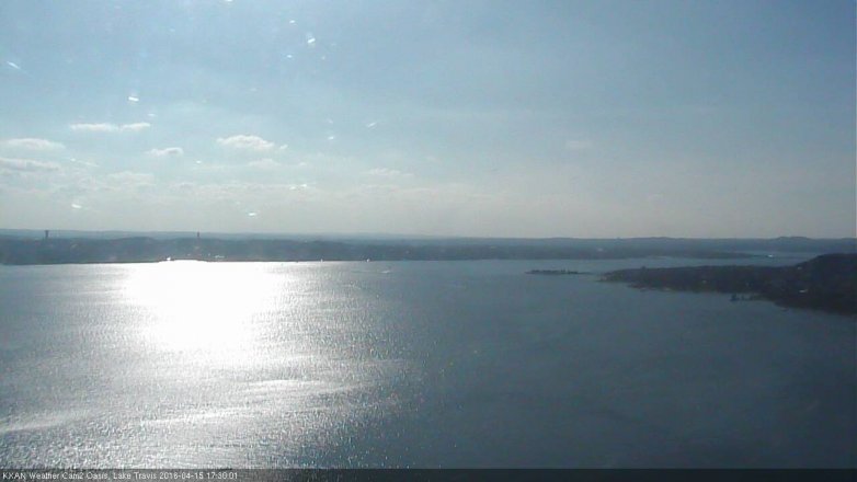 Lake Travis webcam, April 15, 2016 4:40 PM CT