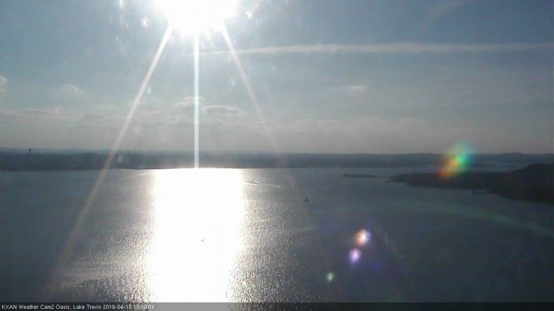 Lake Travis webcam, April 15, 2016 5:50 PM CT