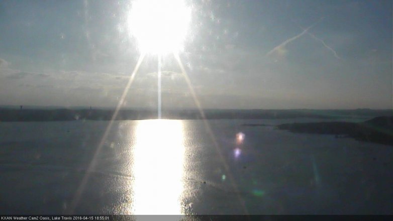 Lake Travis webcam, April 15, 2016 6:05 PM CT