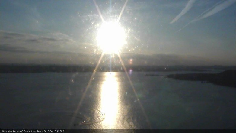 Lake Travis webcam, April 15, 2016 6:40 PM CT