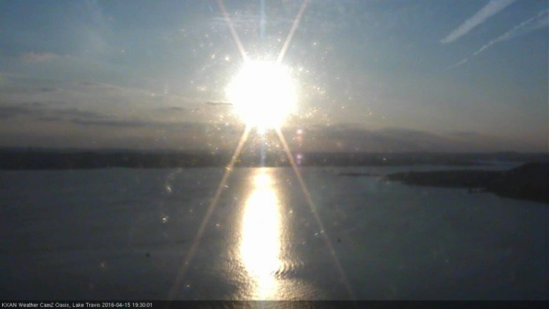 Lake Travis webcam, April 15, 2016 6:55 PM CT
