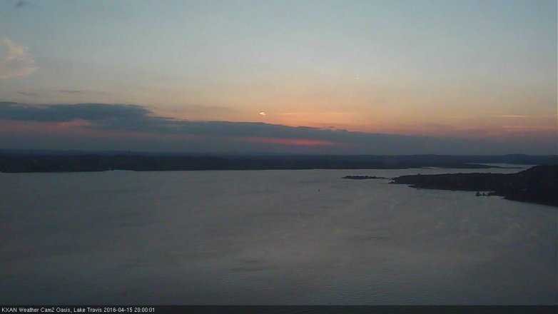 Lake Travis webcam, April 15, 2016 7:15 PM CT