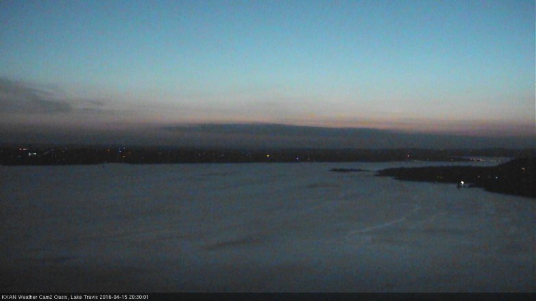 Lake Travis webcam, April 15, 2016 7:40 PM CT