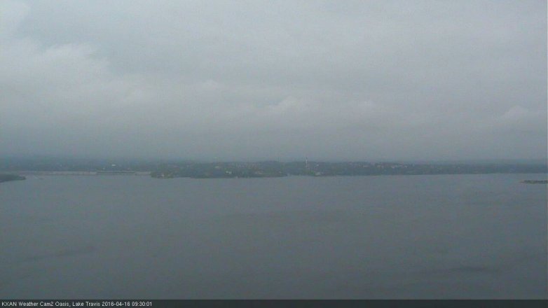 Lake Travis webcam, April 16, 2016 9:05 AM CT