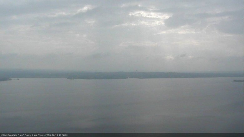 Lake Travis webcam, April 16, 2016 4:55 PM CT