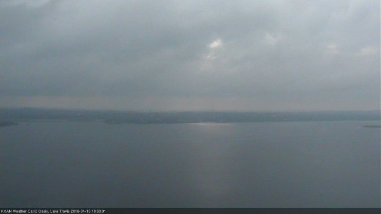 Lake Travis webcam, April 16, 2016 5:05 PM CT