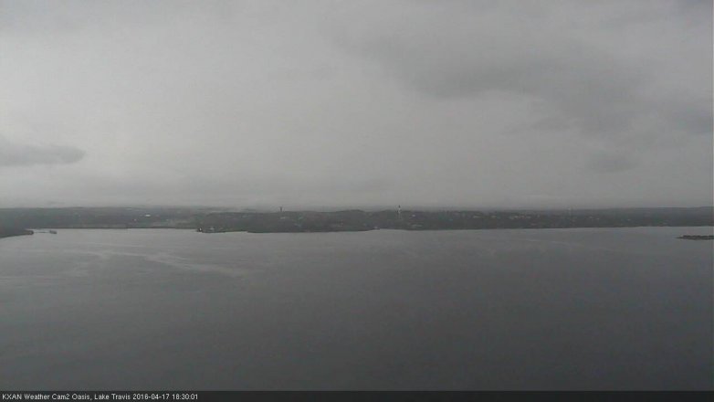 Lake Travis webcam, April 17, 2016 5:40 PM CT
