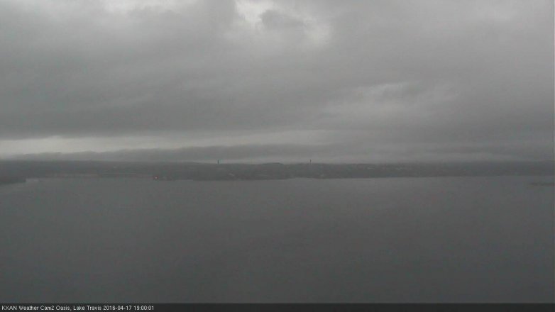 Lake Travis webcam, April 17, 2016 6:25 PM CT