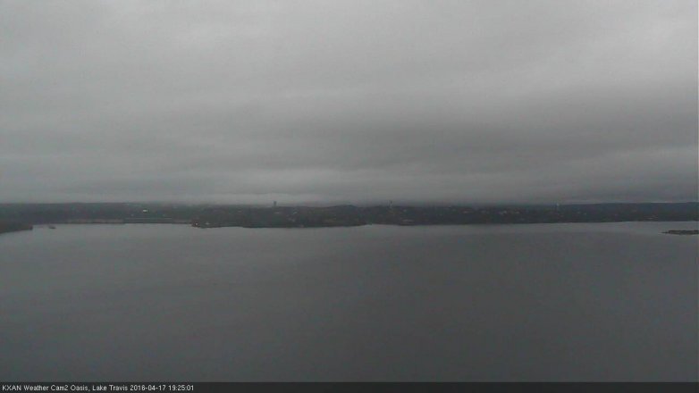 Lake Travis webcam, April 17, 2016 6:35 PM CT