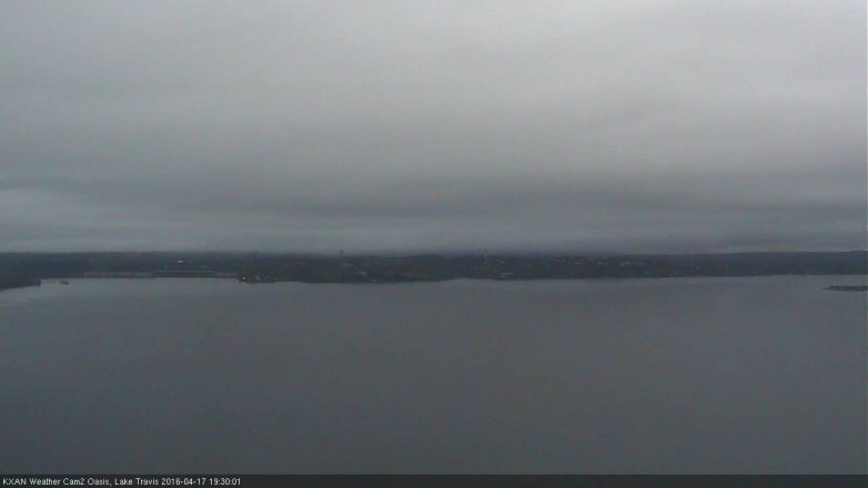 Lake Travis webcam, April 17, 2016 7:05 PM CT