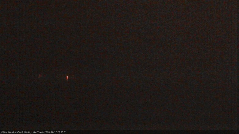 Lake Travis webcam, April 17, 2016 9:25 PM CT