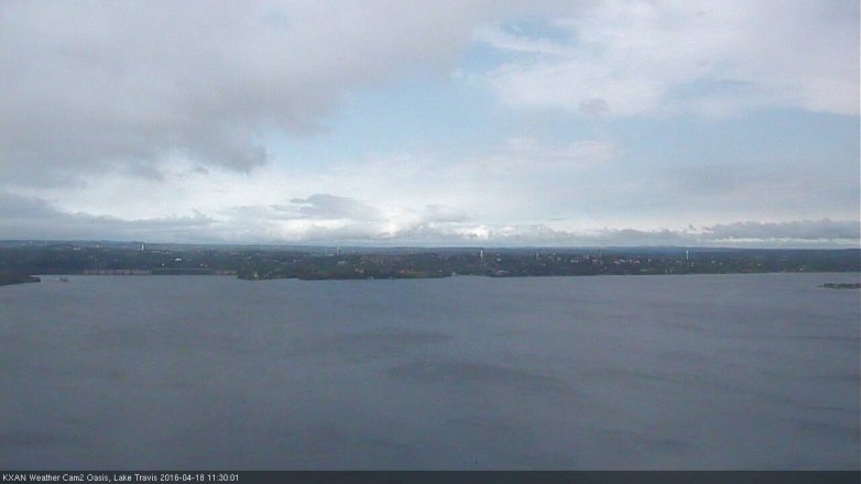 Lake Travis webcam, April 18, 2016 10:45 AM CT