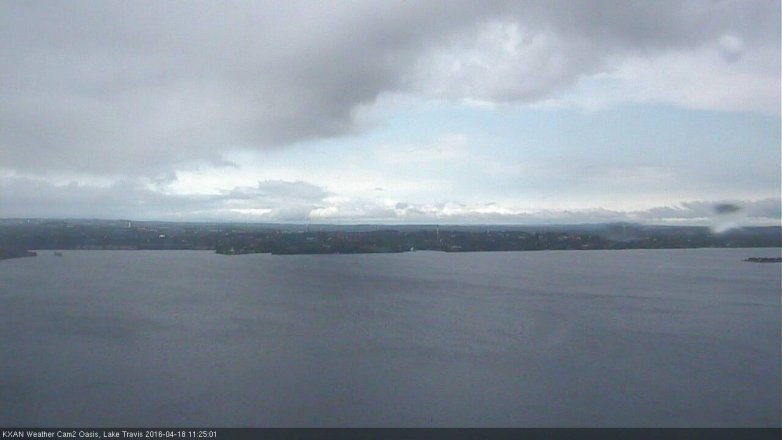 Lake Travis webcam, April 18, 2016 10:50 AM CT