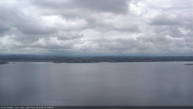Lake Travis webcam, April 18, 2016 2:15 PM CT