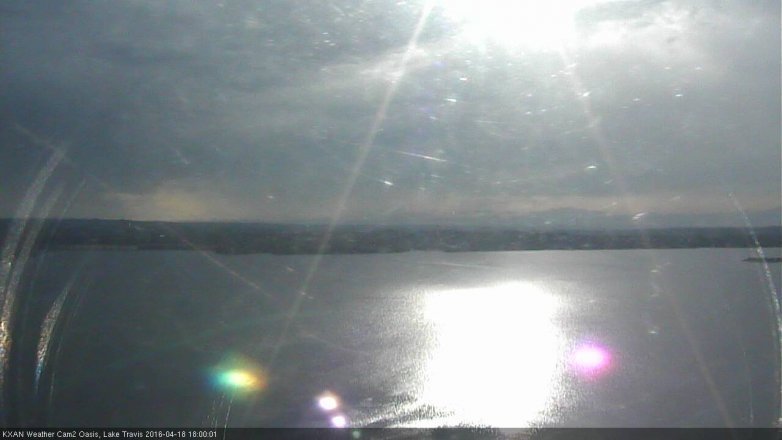 Lake Travis webcam, April 18, 2016 5:25 PM CT