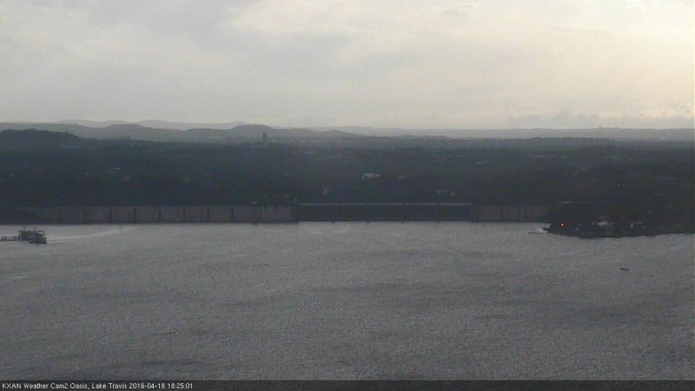Lake Travis webcam, April 18, 2016 5:35 PM CT
