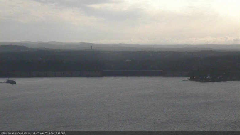 Lake Travis webcam, April 18, 2016 5:45 PM CT