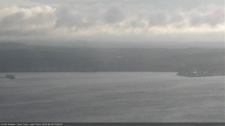 Lake Travis webcam, April 18, 2016 6:15 PM CT