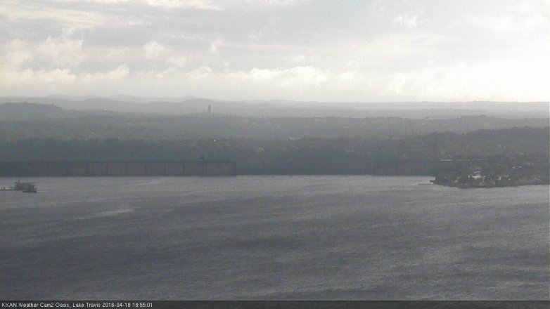 Lake Travis webcam, April 18, 2016 6:20 PM CT