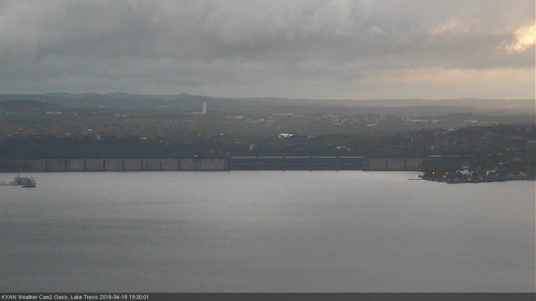 Lake Travis webcam, April 18, 2016 6:35 PM CT