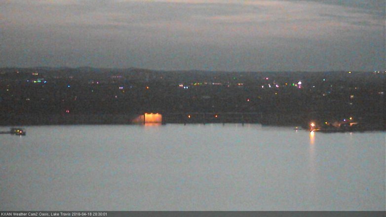 Lake Travis webcam, April 18, 2016 7:40 PM CT
