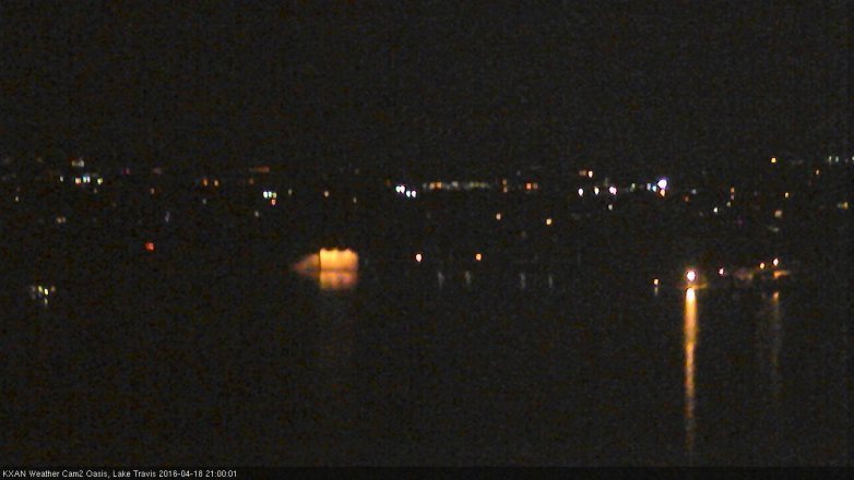 Lake Travis webcam, April 18, 2016 8:15 PM CT