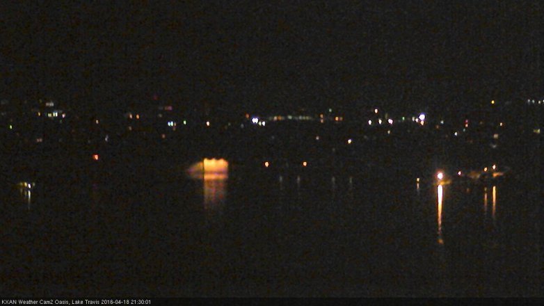 Lake Travis webcam, April 18, 2016 8:45 PM CT