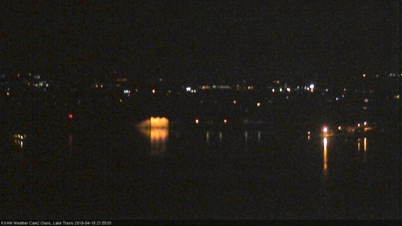 Lake Travis webcam, April 18, 2016 9:15 PM CT
