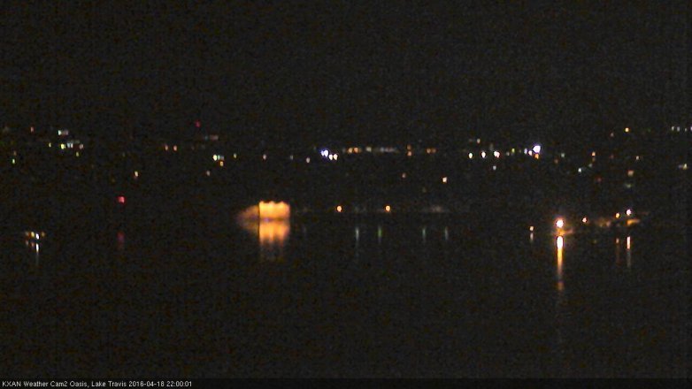 Lake Travis webcam, April 18, 2016 9:20 PM CT