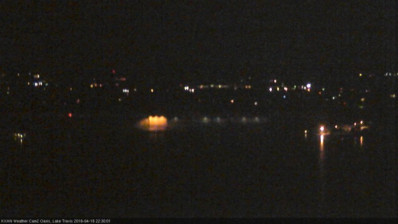 Lake Travis webcam, April 18, 2016 9:40 PM CT