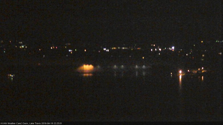 Lake Travis webcam, April 18, 2016 9:45 PM CT