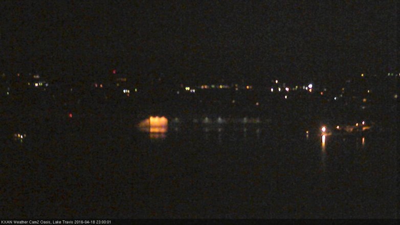 Lake Travis webcam, April 18, 2016 10:10 PM CT