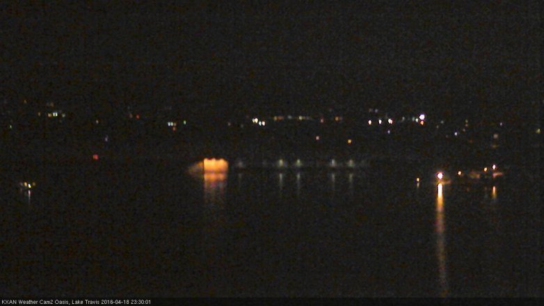 Lake Travis webcam, April 18, 2016 10:45 PM CT
