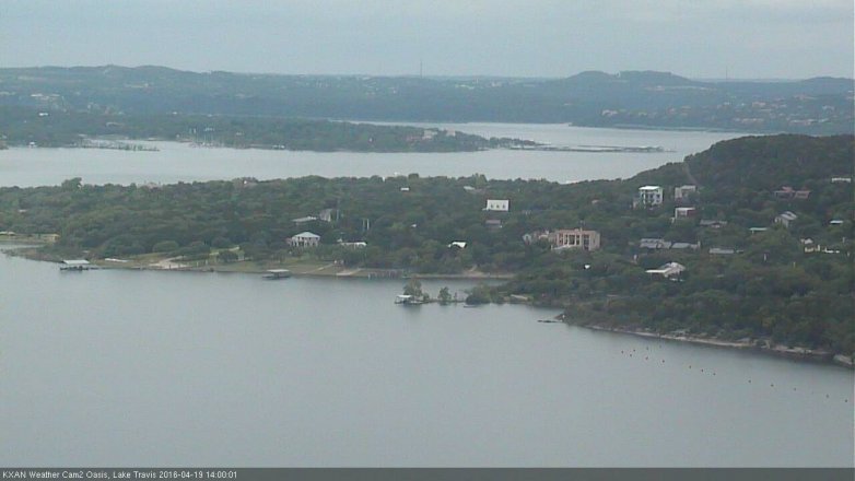 Lake Travis webcam, April 19, 2016 1:20 PM CT