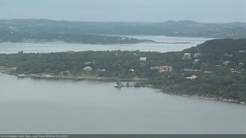 Lake Travis webcam, April 19, 2016 1:40 PM CT