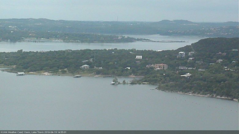 Lake Travis webcam, April 19, 2016 2:15 PM CT