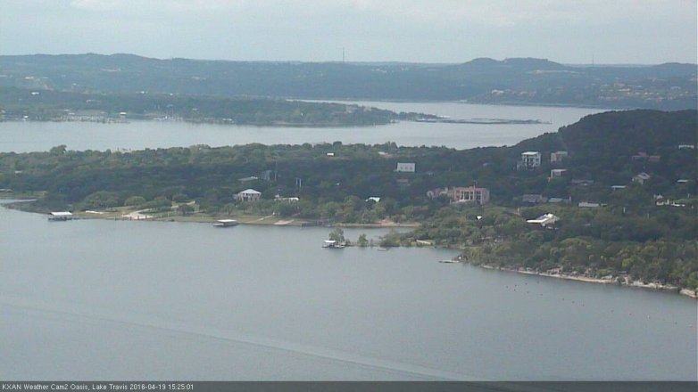 Lake Travis webcam, April 19, 2016 2:35 PM CT