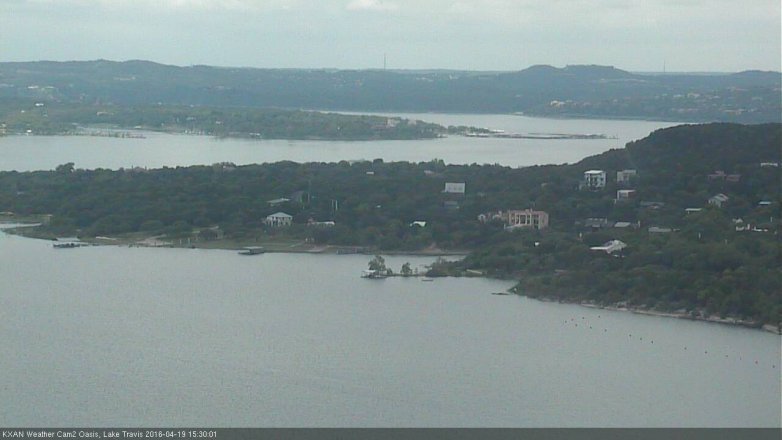 Lake Travis webcam, April 19, 2016 3:05 PM CT