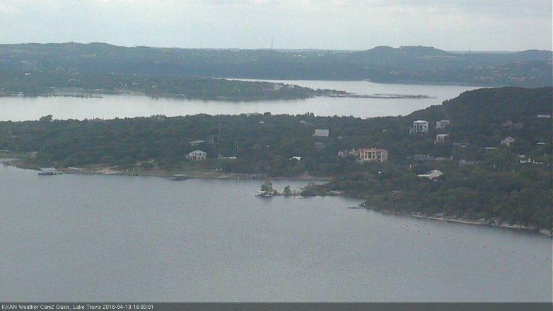Lake Travis webcam, April 19, 2016 3:15 PM CT