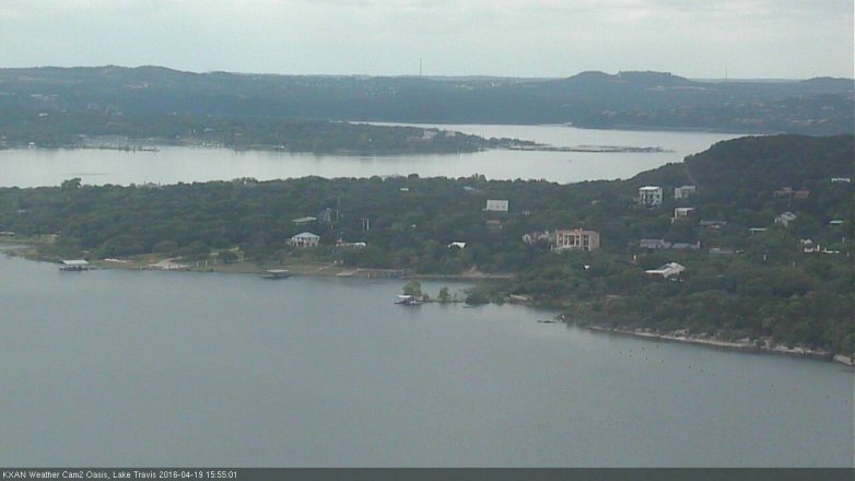 Lake Travis webcam, April 19, 2016 3:30 PM CT