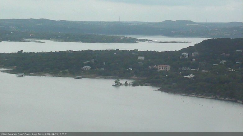 Lake Travis webcam, April 19, 2016 3:45 PM CT