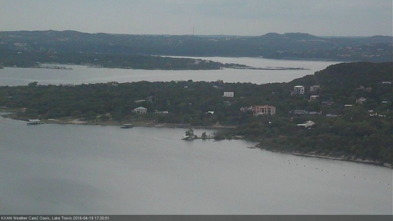 Lake Travis webcam, April 19, 2016 5:00 PM CT