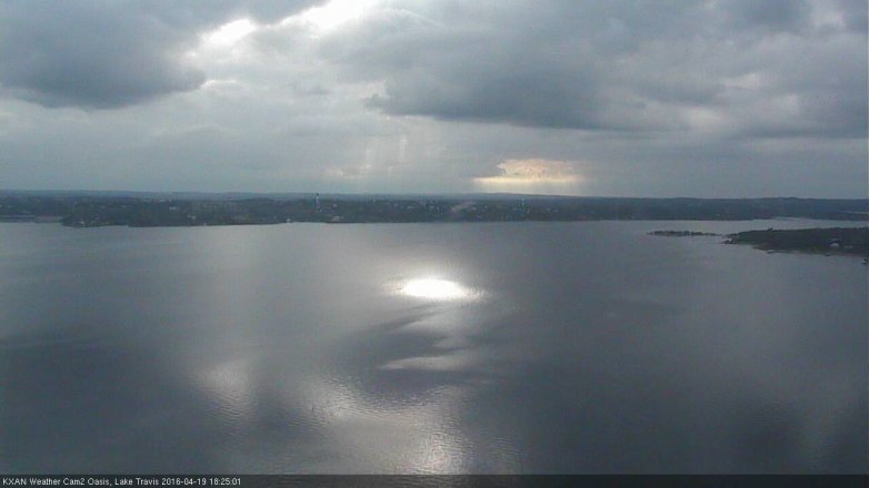 Lake Travis webcam, April 19, 2016 5:35 PM CT
