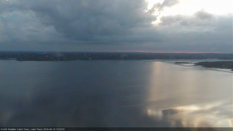 Lake Travis webcam, April 19, 2016 6:45 PM CT