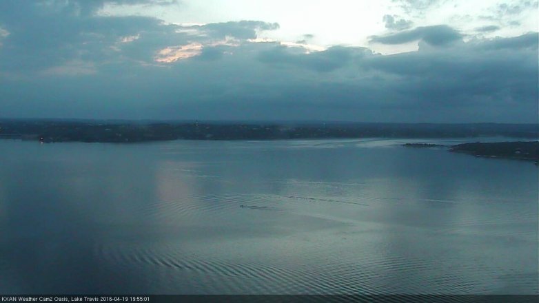 Lake Travis webcam, April 19, 2016 7:05 PM CT