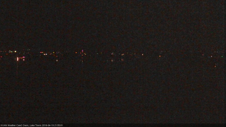Lake Travis webcam, April 19, 2016 9:10 PM CT